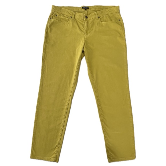 Eileen Fisher Denim - Eileen Fisher Jeans Slim Fit Organic Cotton Mustard Yellow Denim 14